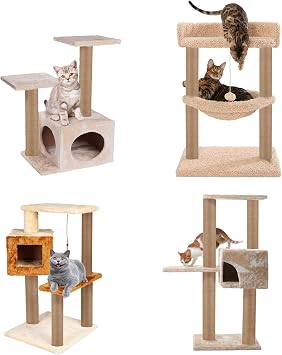 4 PCS M8 Cat Scratching Post Replacement, 15.7 x 3.1 Inches Cat Tree Replacement Post Jute Pole for Indoor Cats with M8 Screws, for Kitten Tree Tower Spare Cat Furniture Accessories