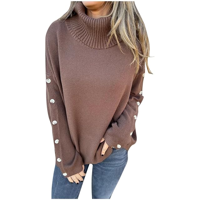 Womens Oversized Turtleneck Chunky Pullover Sweaters 2025 Knitted Trendy Pullover Jumper Long Sleeve Slouchy Sweater