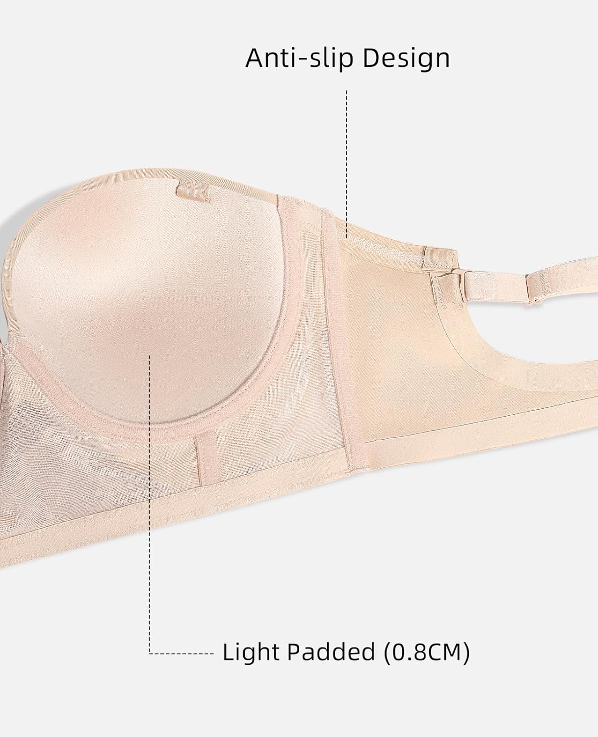 Strapless Longline Bra for Women Convertible Multiway Lace Corset Lift Up Bras Underwired Plus Size - Image 5