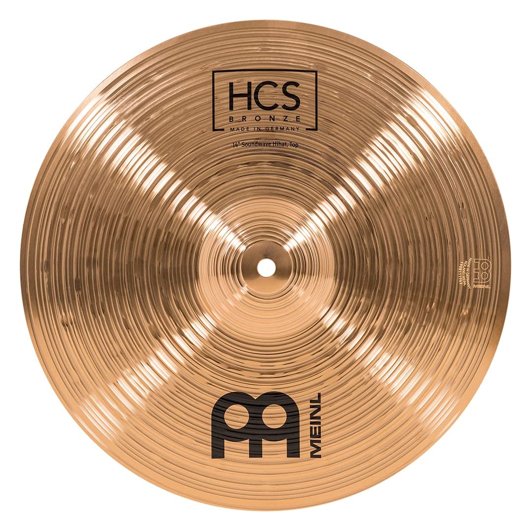 Meinl HCS Bronze Soundwave HiHat Set da 14", in lega di bronzo B8, finitura tradizionale, Made in Germany, con macchina Hi-Hat
