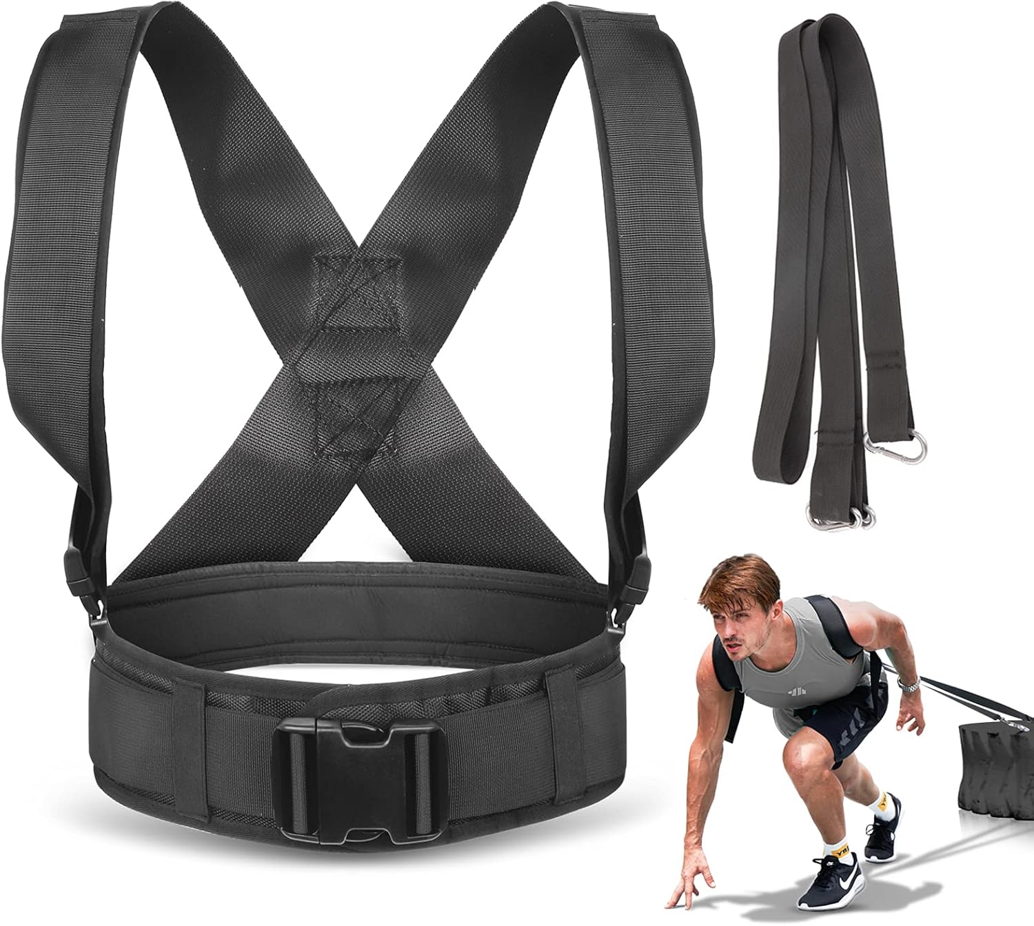 YNXing Sled Pulling Harness, Tire Pulling Harness with
