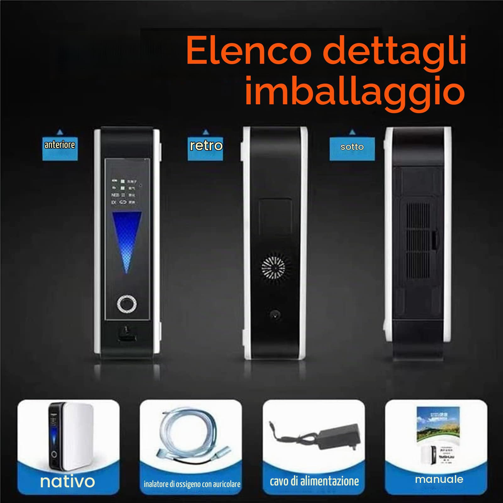 LoJax Concentratore di Ossigeno Portatile, Generatore di Ossigeno per Terapia della Macchina Dell'Ossigeno Regolabile da 1L/min, Mini Macchina Dell'Ossigeno per Auto Adatta per La Casa E I Viaggi