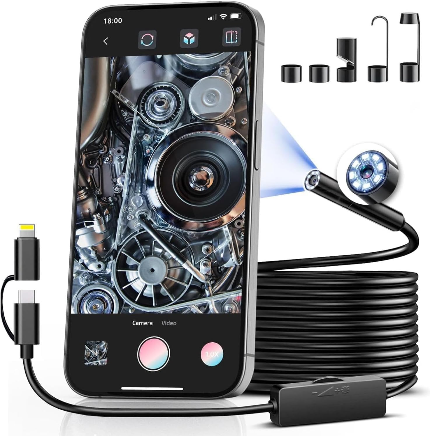 Amazon.co.jp: ファイバースコープ 1920P HD 内視鏡レンズカメラ C