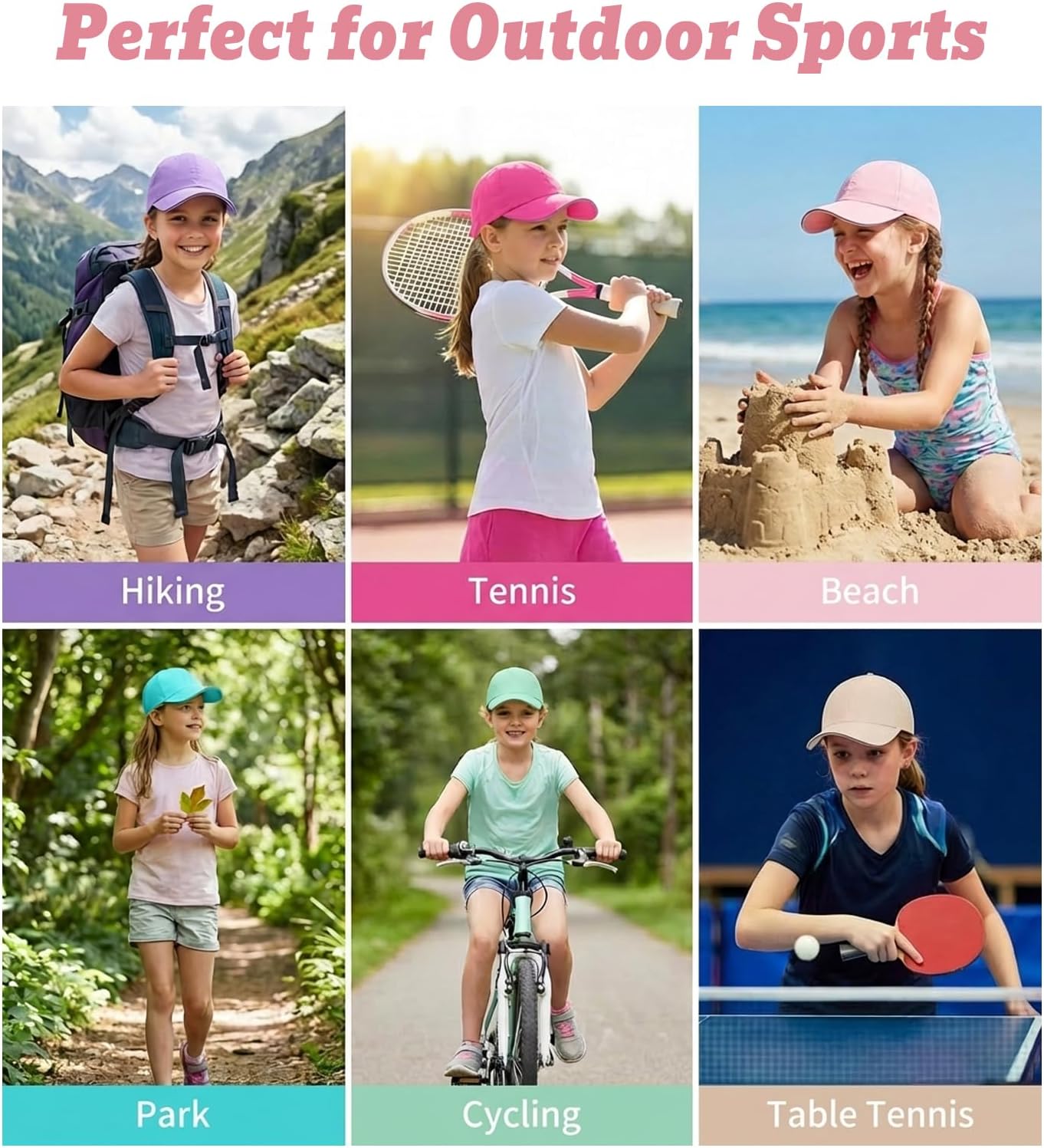 Girls Criss Cross Ponytail Hat Reflective Baseball Cap Kids Lightweight Quick Drying Mesh Golf Hat Age 5-12