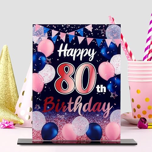 Miniatura 119 de LINGTEER Happy 11th Birthday Decorations, 2Pcs Black&Gold Stand Print Acrylic Table Centerpieces Backdrop Board- Cheers to 11 Years Old Fun Birthday