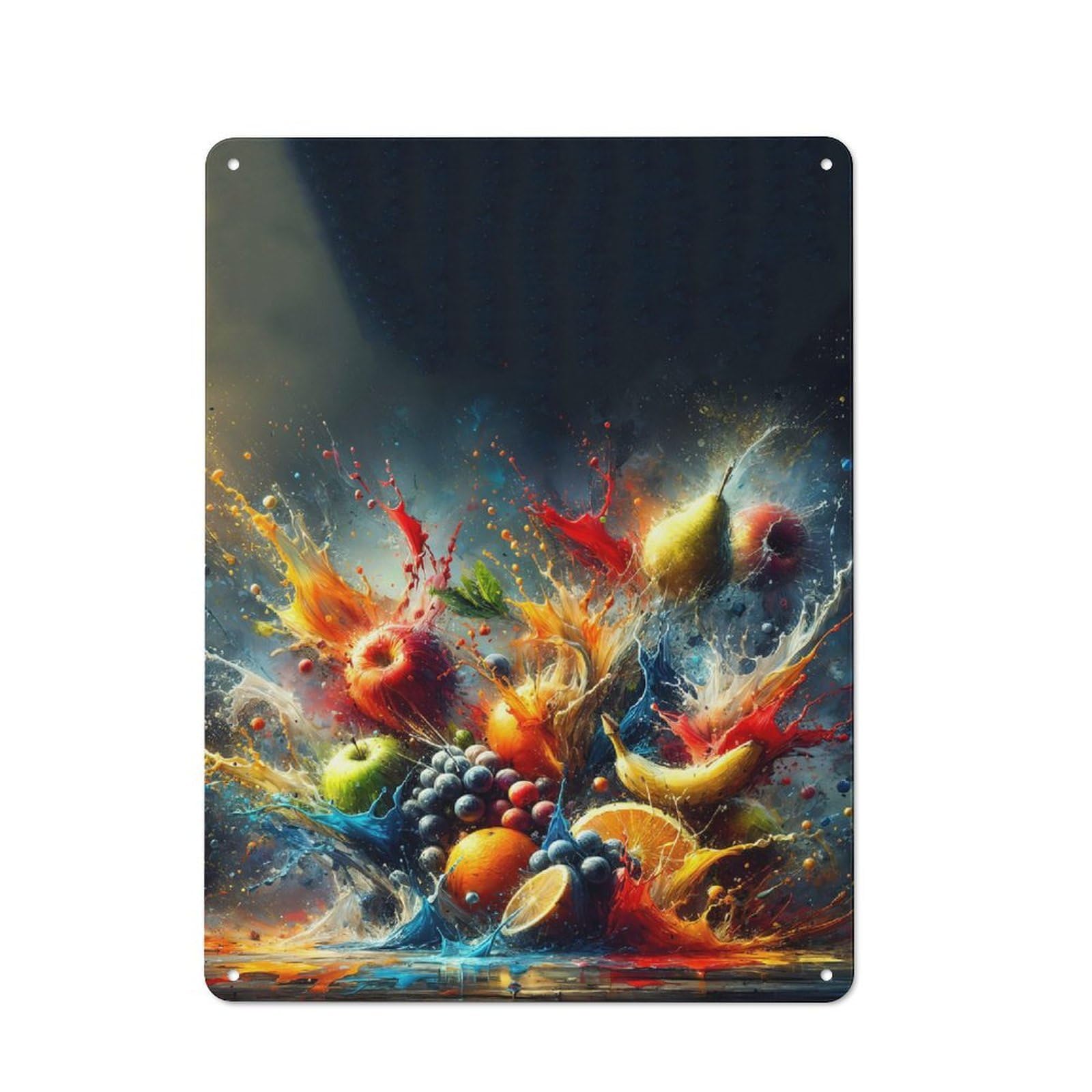 Fruit Explosion Retro Metal Wall Decor 40x30cm, Retro Metal Sign for Garage, Hobby Room, Office Or Man Cave