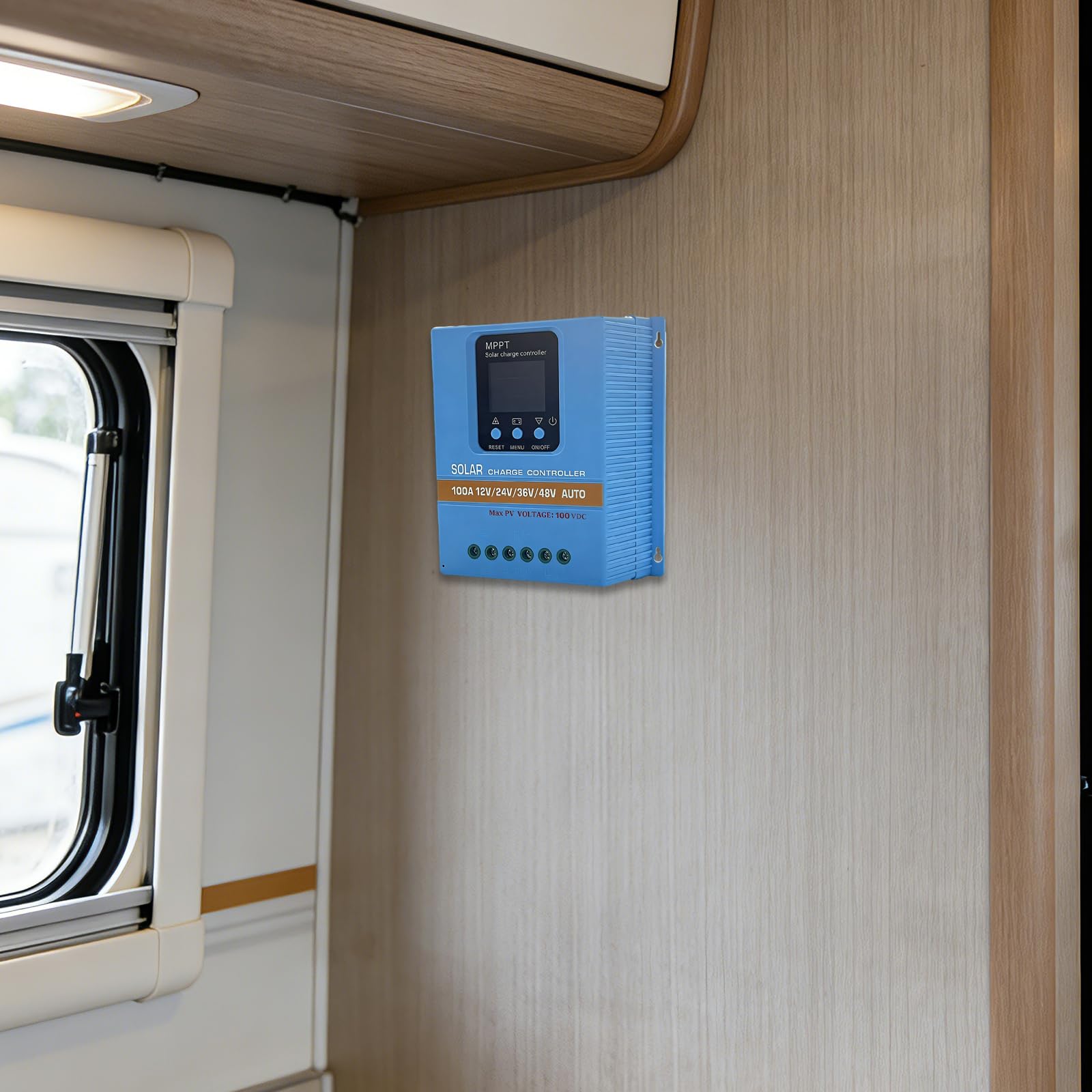 MPPT SA48100A Régulateur de charge solaire 100 A 12 V/24 V/36 V/48 V | Régulateur de charge intelligent 100 V CC avec écran LCD pour camping-car, yacht et installations PV
