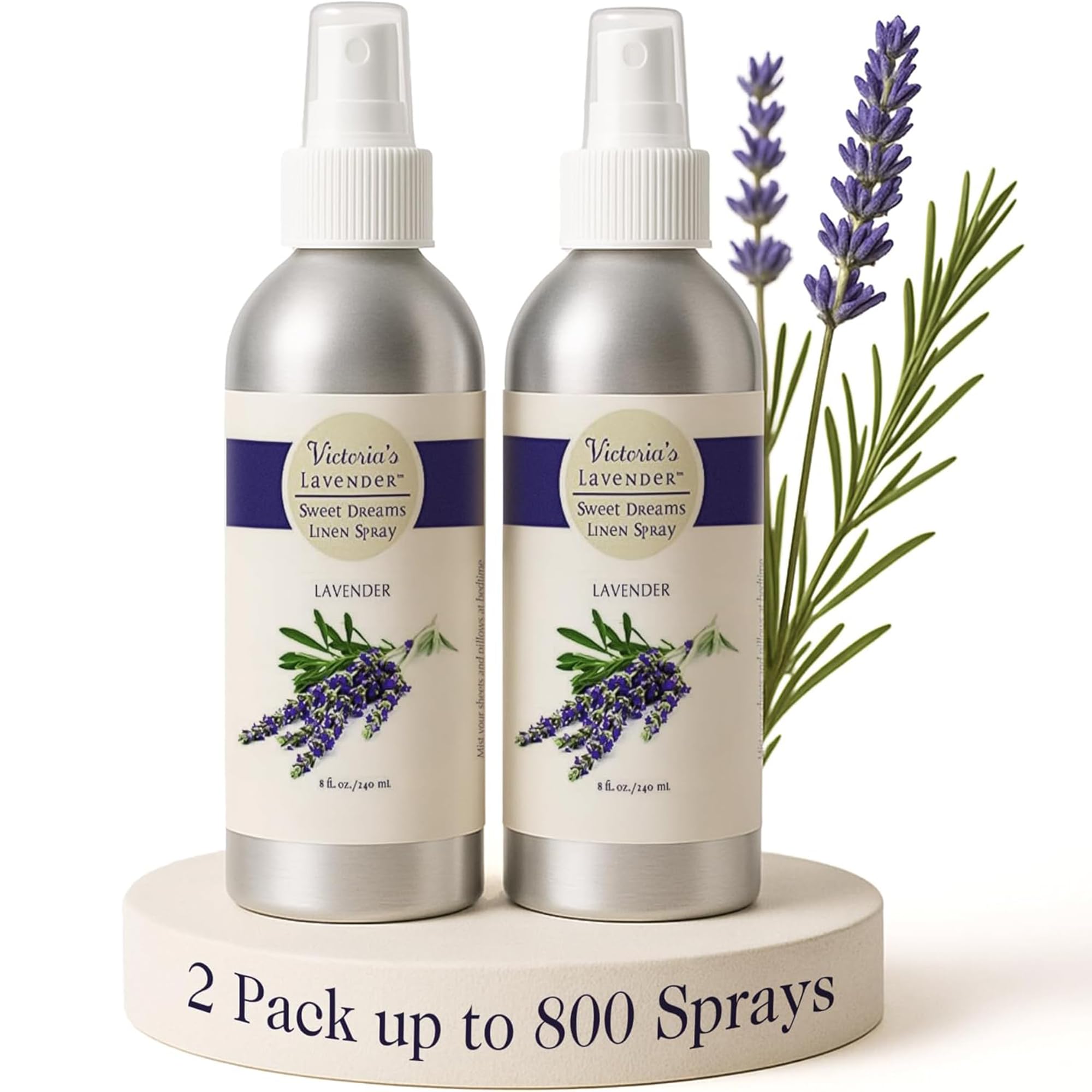 Victoria's Lavender Spray de almohada y lino, aceite esencial de lavanda, spray de lavanda, hecho a mano en Oregón, paquete de 2, 16 onzas en total