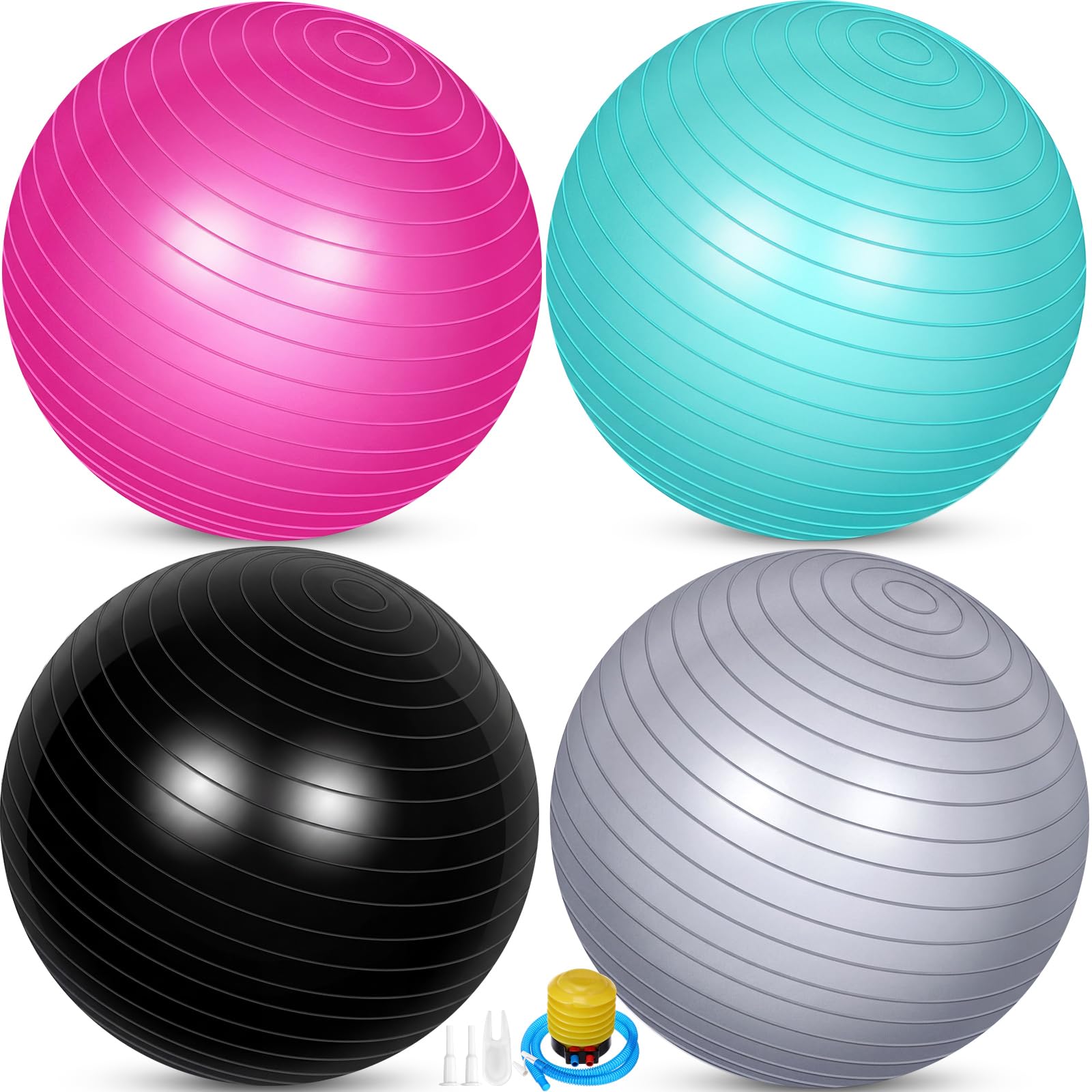 Leyndo 4 Pcs 26 Inch Yoga Exercise Ball Pilates