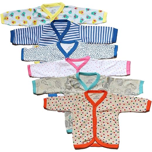 Baby Cotton Front Open Vest Top Combo Pack of 6