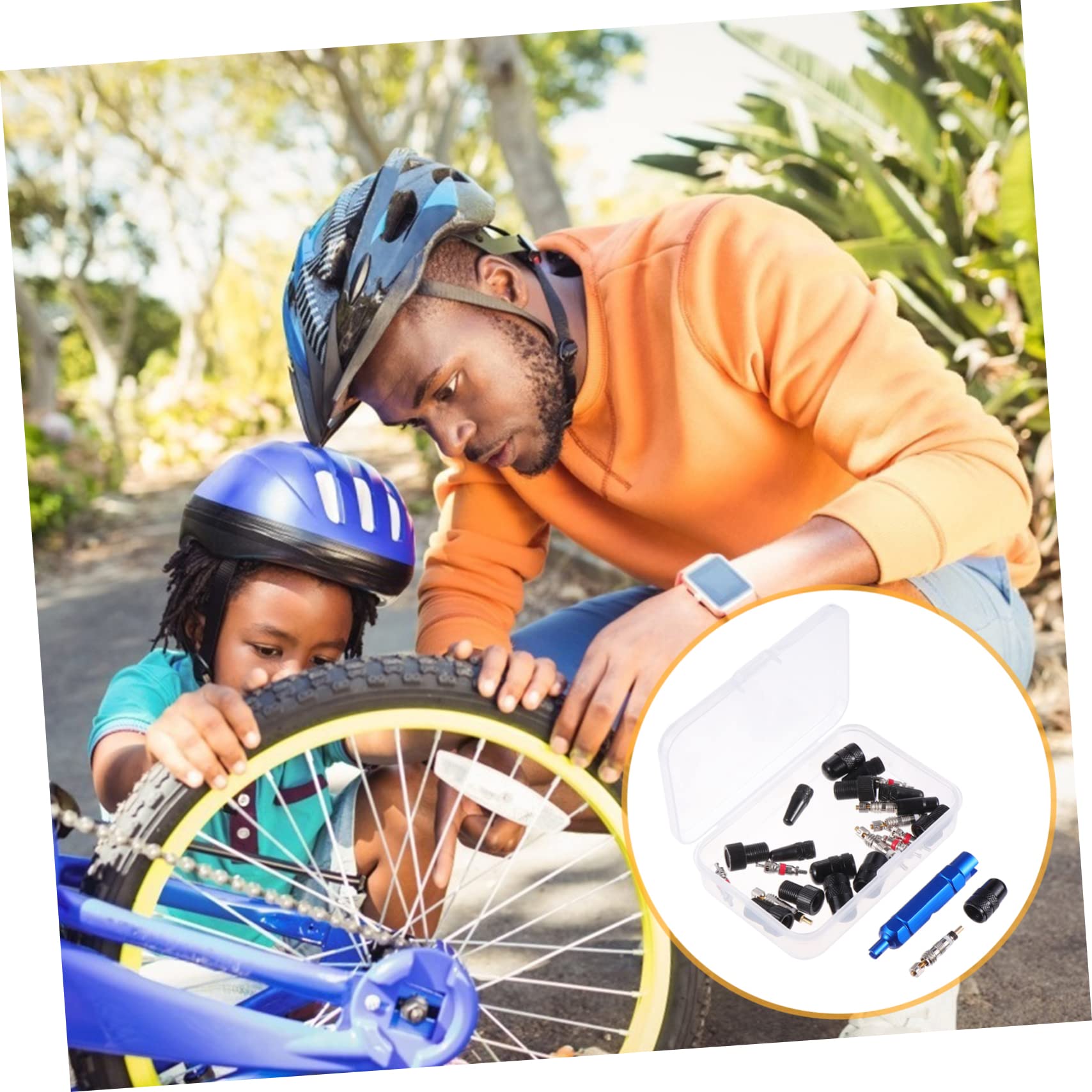 POPETPOP Ventiladapter Ändern Kern Luft Entfernung reifenventil Adapter Fahrradventil Adapter Set Fahrradvorbau-Entferner Stielabdeckung Werkzeug entfernen Aluminiumlegierung Black