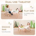 HONEY JOY Chaise haute bébé, 6-in-1 Chaise haute en bois convertible pour les bébés et les tout-petits/Bâtiment de table, chaise à manger pour tout-enfant avec/harnais de sécurité, plateau d'alimentation amovible & Coussin de siège (Gray)