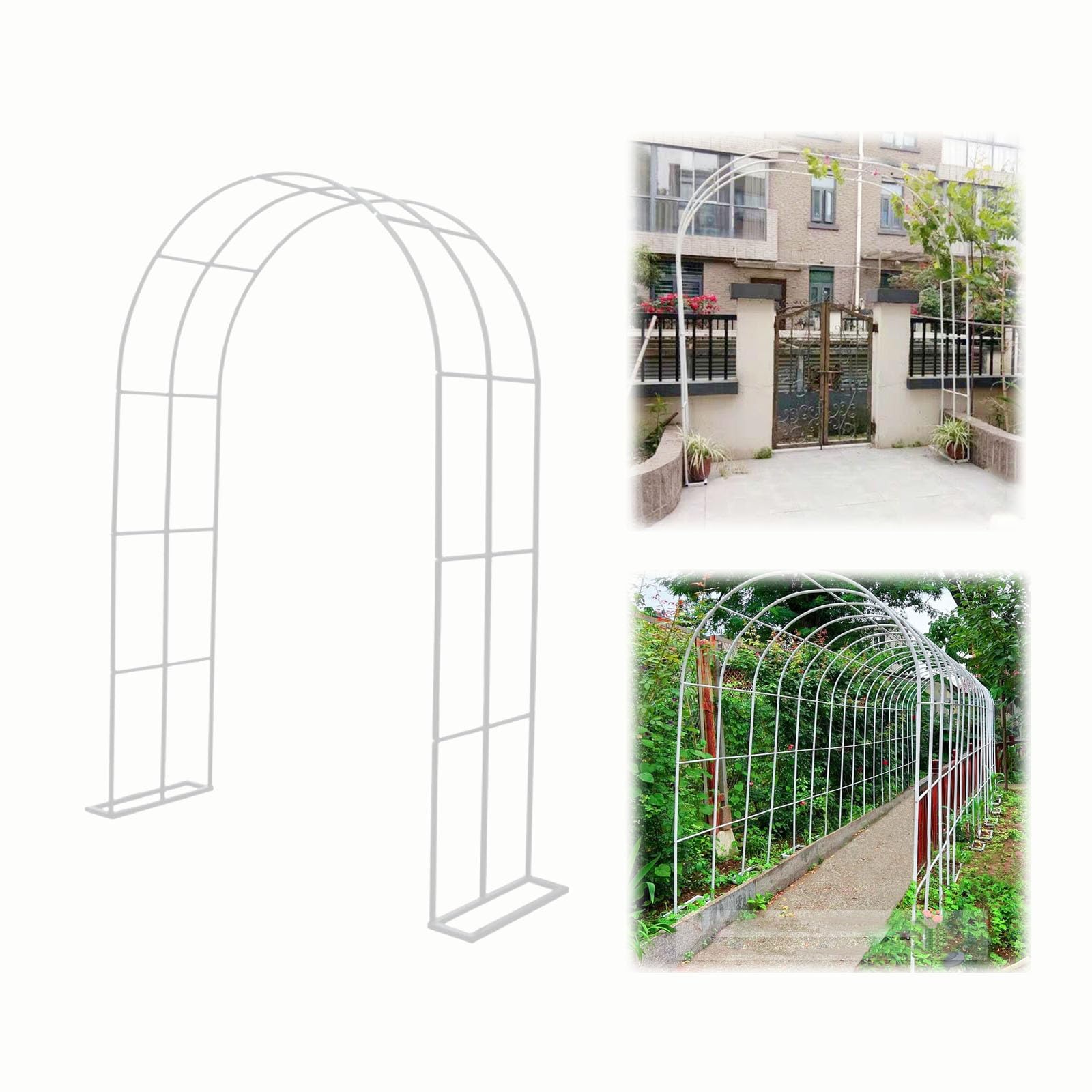 Garden Arbour Steel Frame Arch Width 80-350cm Rose Trellis Archway Detachable Balloon Arch Metal Pergola Arches for Various Climbing Plant Roses
