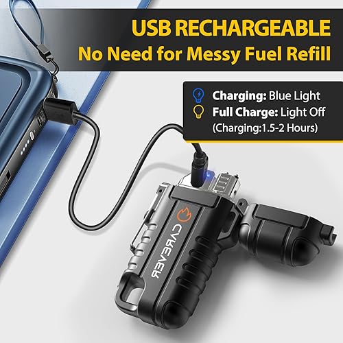 Miniatura 4 de Encendedores eléctricos USB, regalos para hombres, paquete de 2  360 rellenos de calcetines flexibles e impermeables, regalos para Navidad, elefante