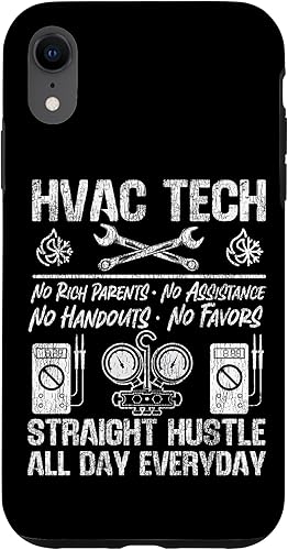 HVAC Technician Tech Vintage HVAC Tech No Rich Parents No Case for iPhone XR