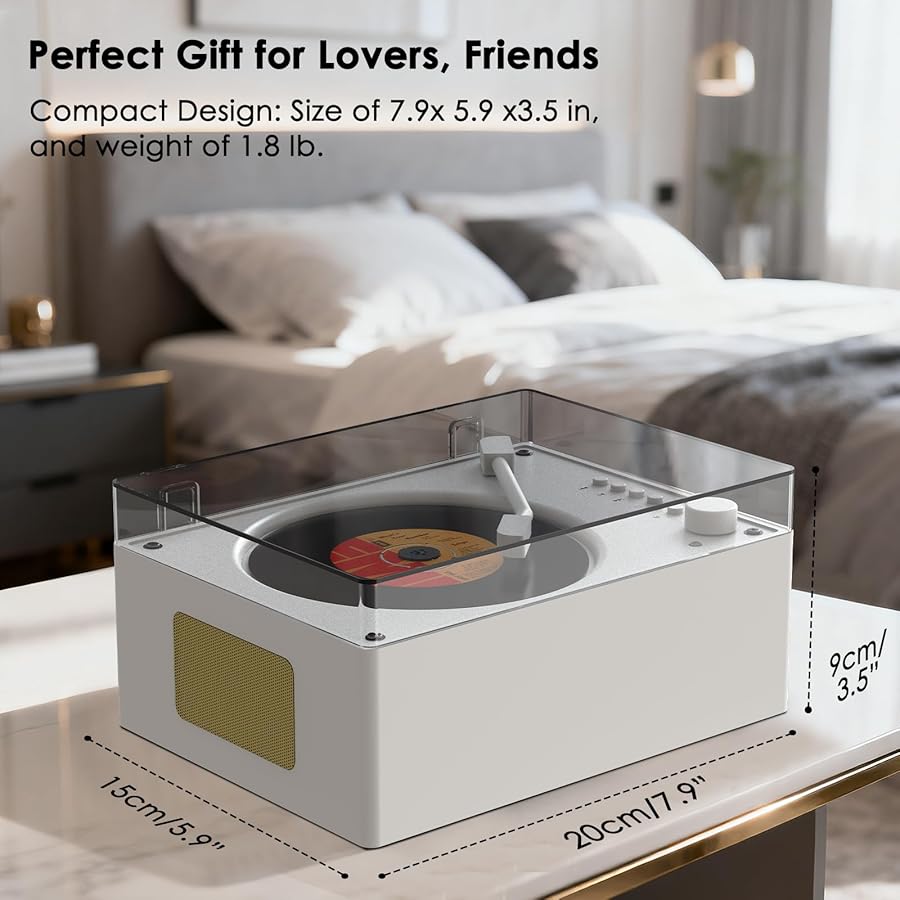 Portable CD Player with Bluetooth 5.3, Hi-Fi Speakers,3.5mm AUX, USB Playback Retro CD Player for Home(White) - image 6