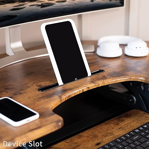 Miniatura 7 de VIVO DESK-V000VCN - Convertidor de escritorio de pie de altura ajustable de esquina de 43 pulgadas, serie V, estación de trabajo elevadora de