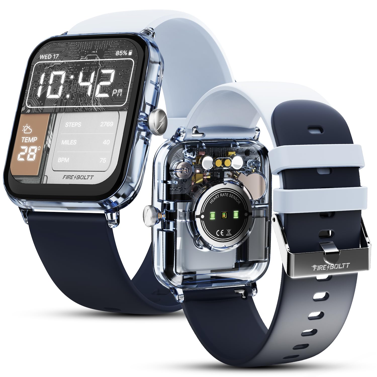 Fire-Boltt Ninja Phantom Smart Watch 1.83” Display, Transparent Clear Body Design, Bluetooth Calling, 120+ Sports Modes, Voice Assistant, AI Outfit Watch Face Smartwatch for Men & Women Stealth Navy-picture-13