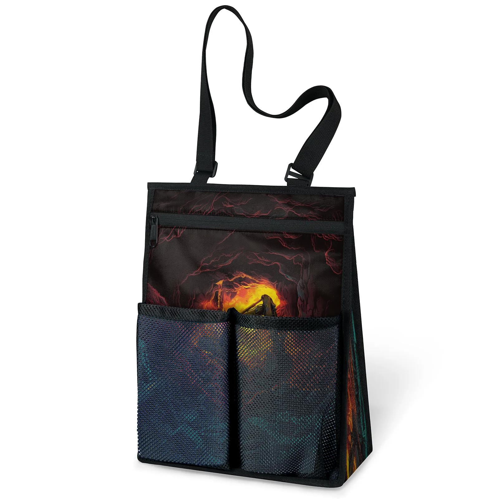 Ourtheme Excavator Design Portable Shower Bag for Travel Gym Camp Beach Tote Shower Caddy Bags Hanging Toiletry Organizer