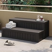 Universal Hot Tub Steps with Storage, Outdoor Spa Stairs with Storage Co...