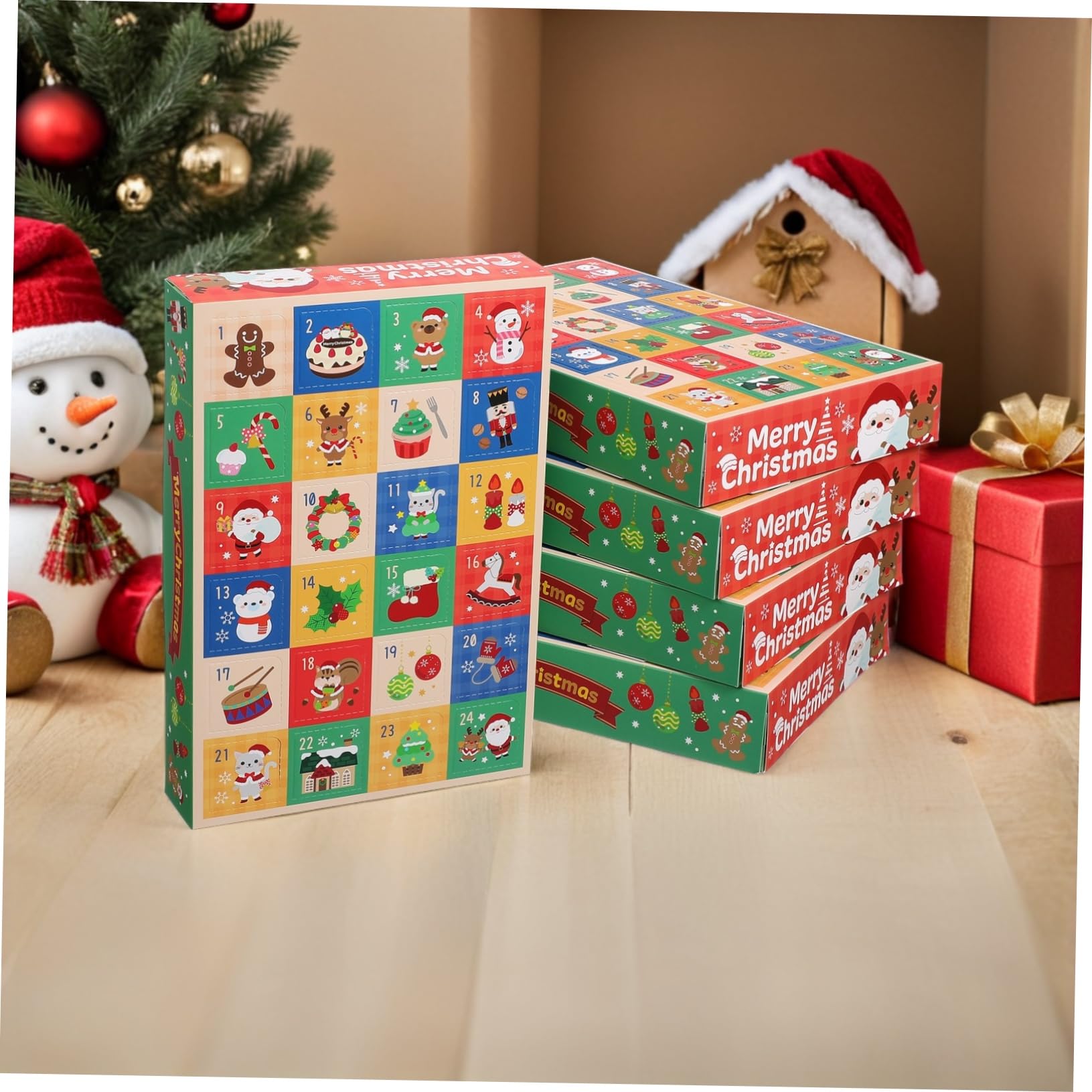 Cabilock 15stücke Diy-ferien-countdown Feiertags-adventskalender-tage-boxen Leere Pralinenschachteln Karussell-papierbonbonschachtel Für Kleine Feiertags-goodie-boxen