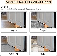 Vista 7 de Tope de puerta, cuña de madera de haya soild, cuñas antideslizantes para tope de puerta, cuña de tope de puerta resistente y duradera, tope