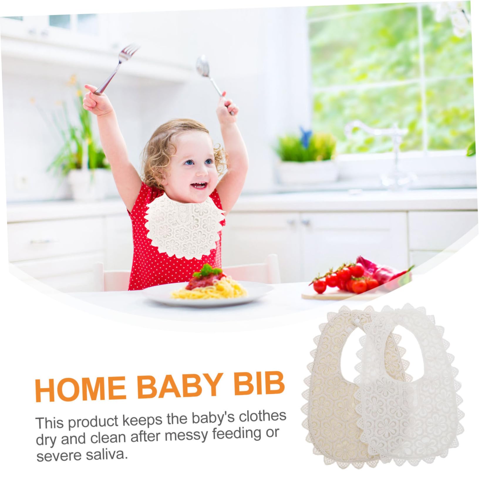 VICASKY 6piezas Baberos De Encaje Para Babero De Comida De Algodón Para Saliva y Comida Accesorios Para Bebés