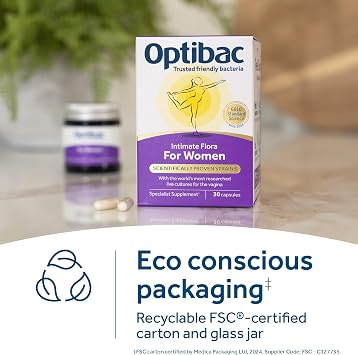 OptiBac for Women | Daily Oral 2.3 Billion Friendly Bacteria Natural Female Supplement for the Intimate Area | Lactobacillus Rhamnosus & Lactobacillus Reuteri | One-Two Week Supply | 14 Capsules