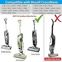 Vista 4 de Piezas de repuesto para aspiradora Bissell CrossWave, paquete de 2 rollos de cepillo multisuperficie Bissell CrossWave 1868, sin enredos, paquete