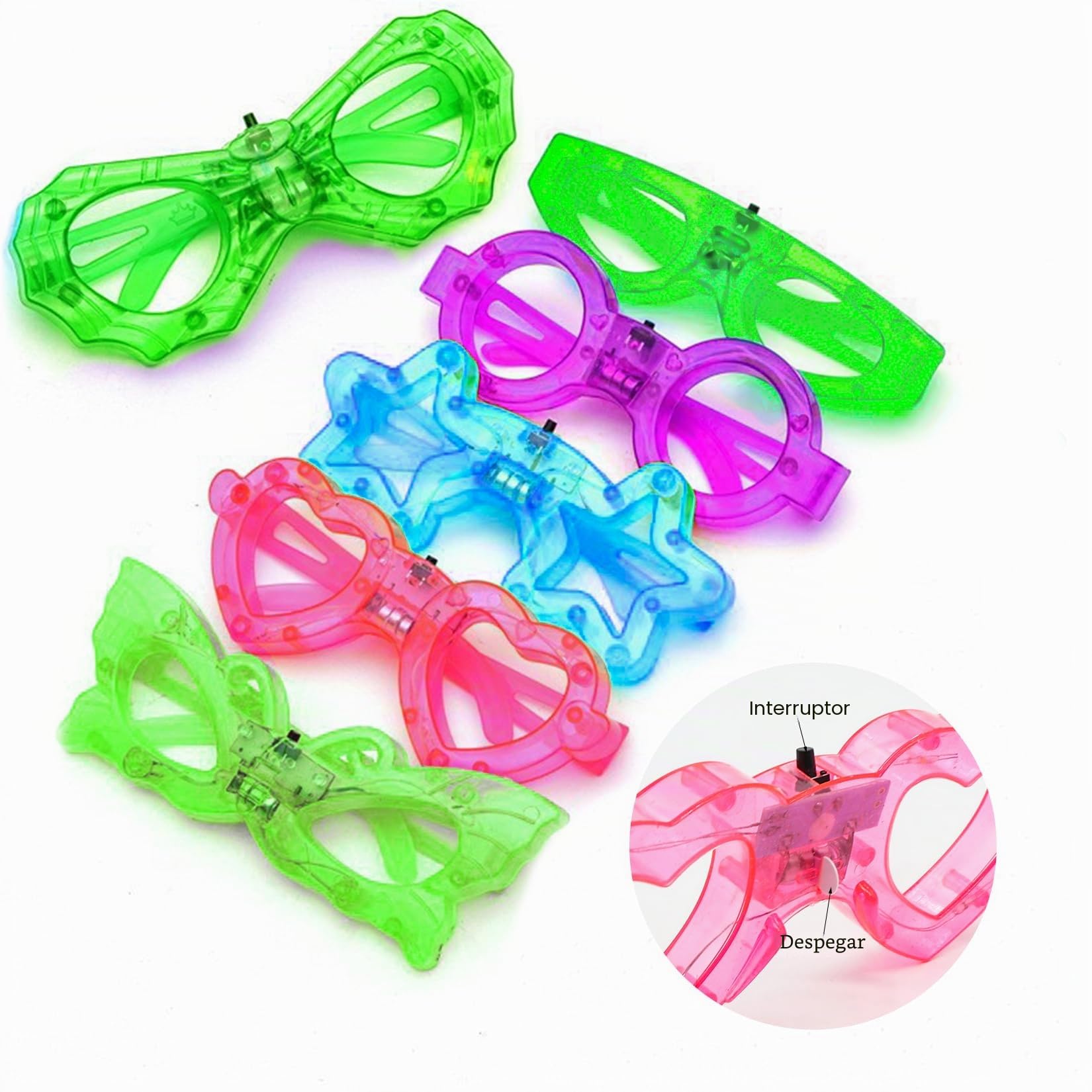 Herbst 12 piezas de gafas LED, regalo, cumpleaños infantil, gafas de fiesta, gafas luminosas, regalos para invitados, rave, neón, gadgets de fiesta para cumpleaños, carnaval, concierto, Halloween