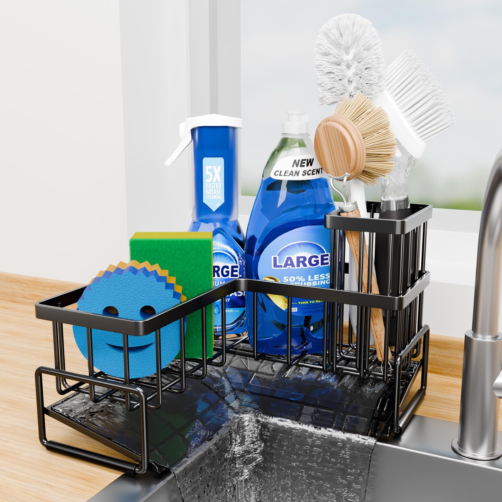 Fikoksol Large Sponge Holder for Countertop Corner