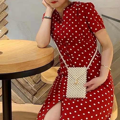 Miniatura 2 de Bolso de lujo con perlas, bolso de cadena, bolso cruzado de perlas artificiales hecho a mano, bolsas de noche para fiestas, bodas, fiestas