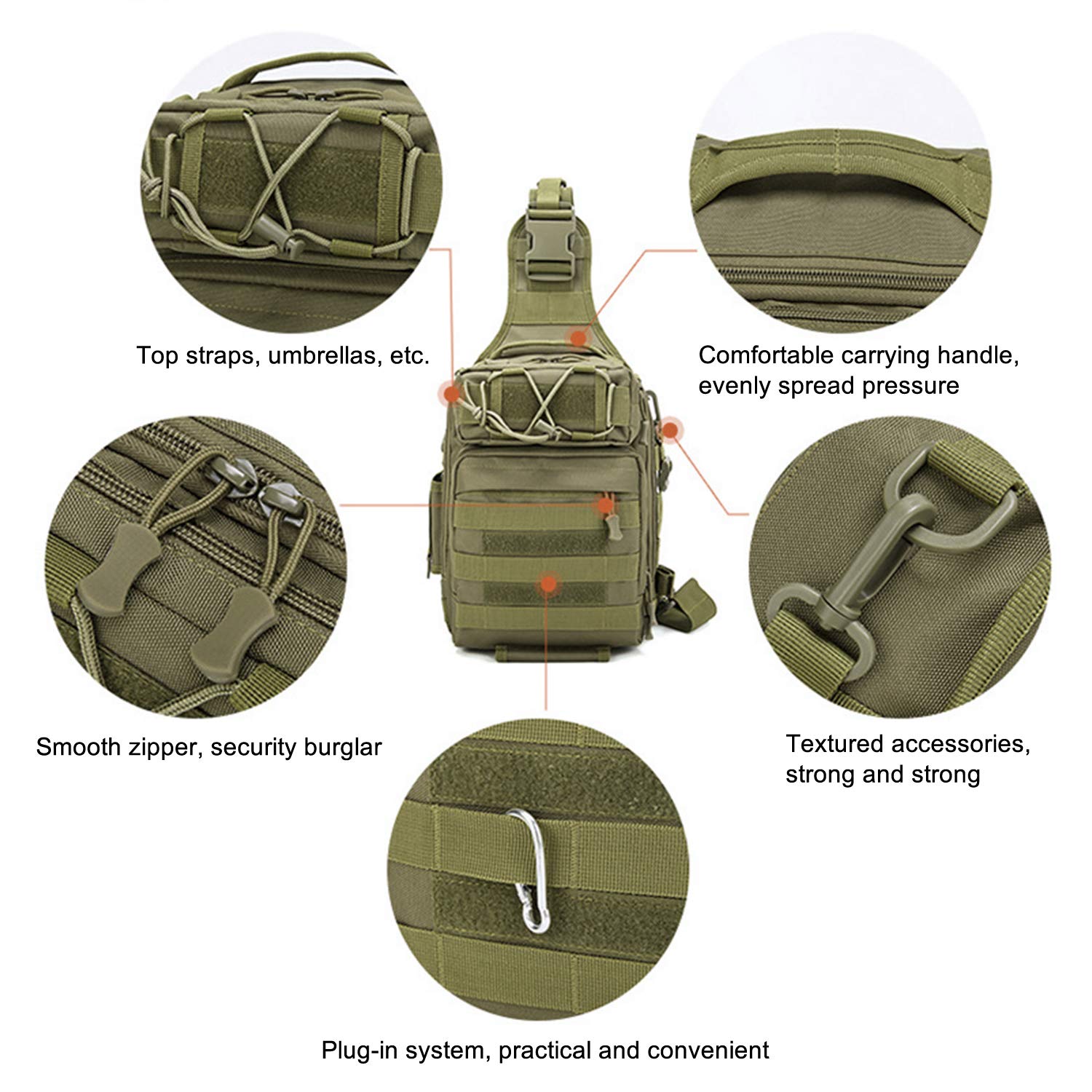 Fshing Gear Backpack Tackle Bag Multifunctional Water-Resistant Single Shoulder