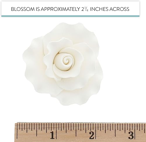 Miniatura 7 de Global Sugar Art Flor de pastel de azúcar blanca rosa australiana, 8 unidades por Chef Alan Tetreault