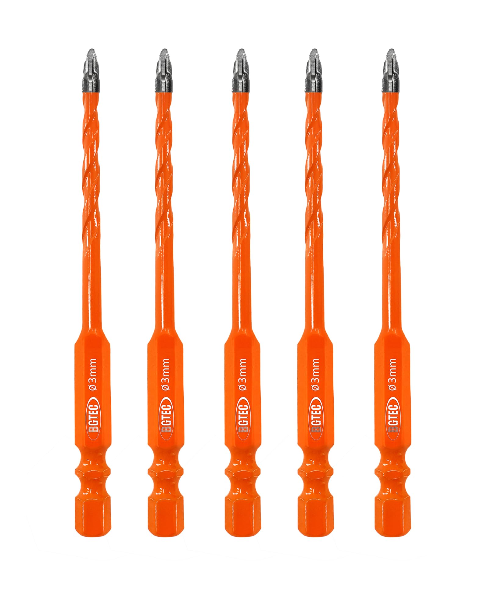 BGTEC Serrated Carbide Masonry Drill Bit Set - 5PCS 3MM Small Wood Drill Bits for Wood Plastic Masonry Brick Tile Glass Concrete Marble — image 1