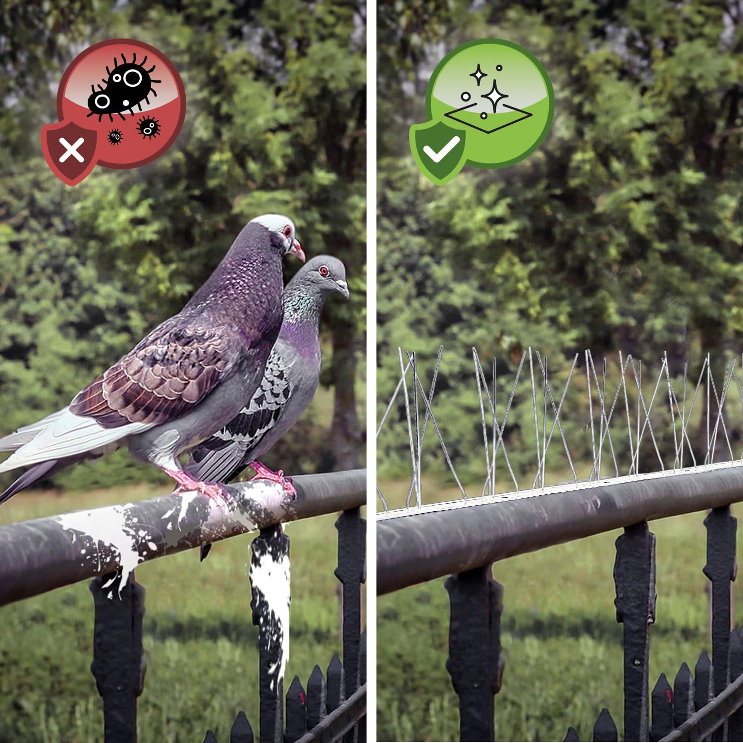 Dissuasori Piccioni da Esterno - 9 Metri Repellente Piccioni di Plastica con 180 Punte Anti Piccioni - Scaccia Uccelli - Dissuasori per Gatti - Scaccia Piccioni da Balcone e Giardino