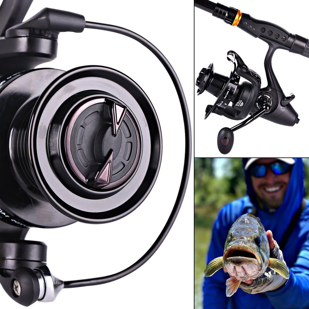Sougayilang Spinning Fishing Reel 12+1BB Metal Body Smooth Carp Spinning Reels for Saltwater Freshwater Fishing