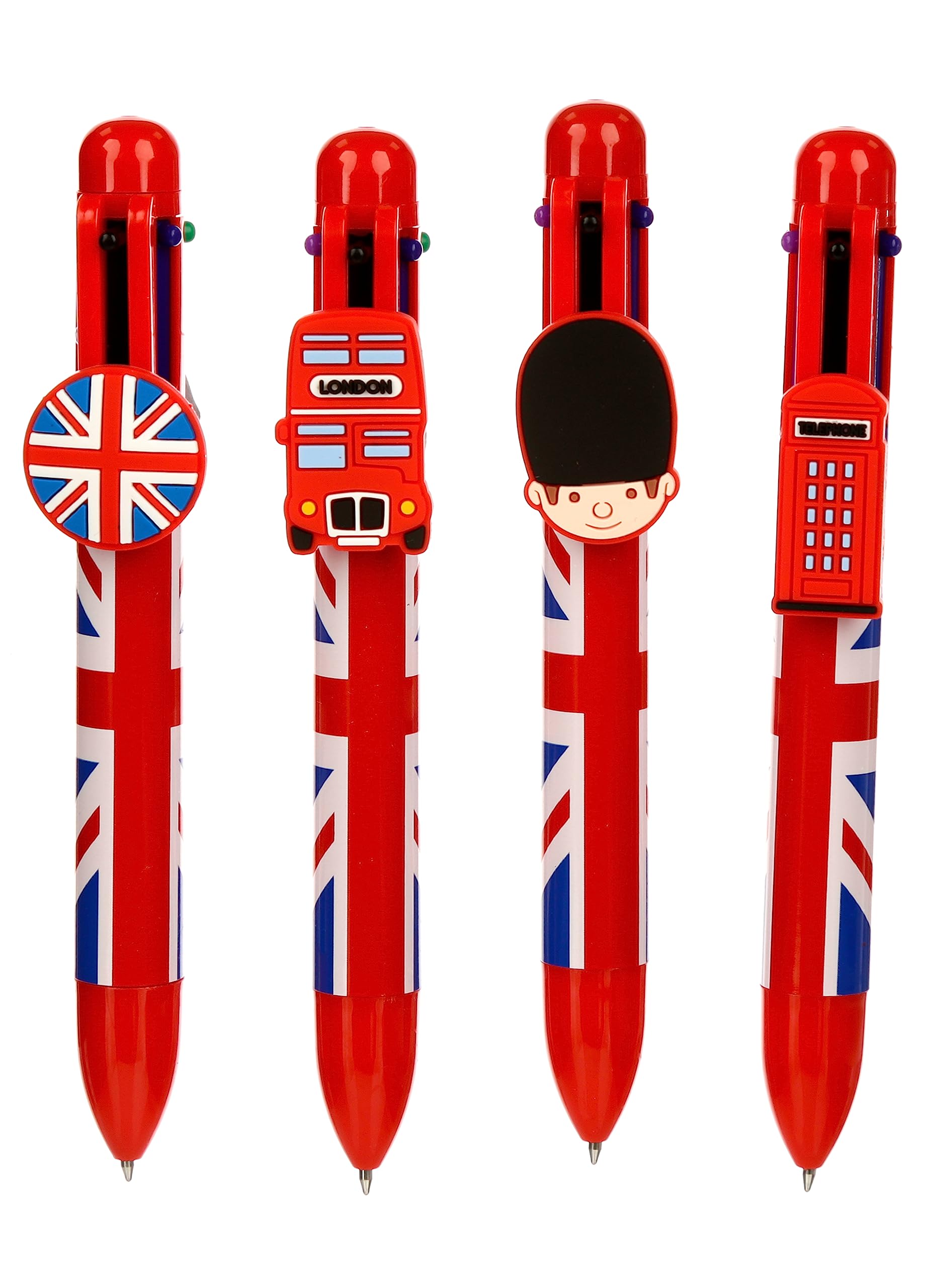 Puckator Union Jack Multi Colour Pen (6 Colours)