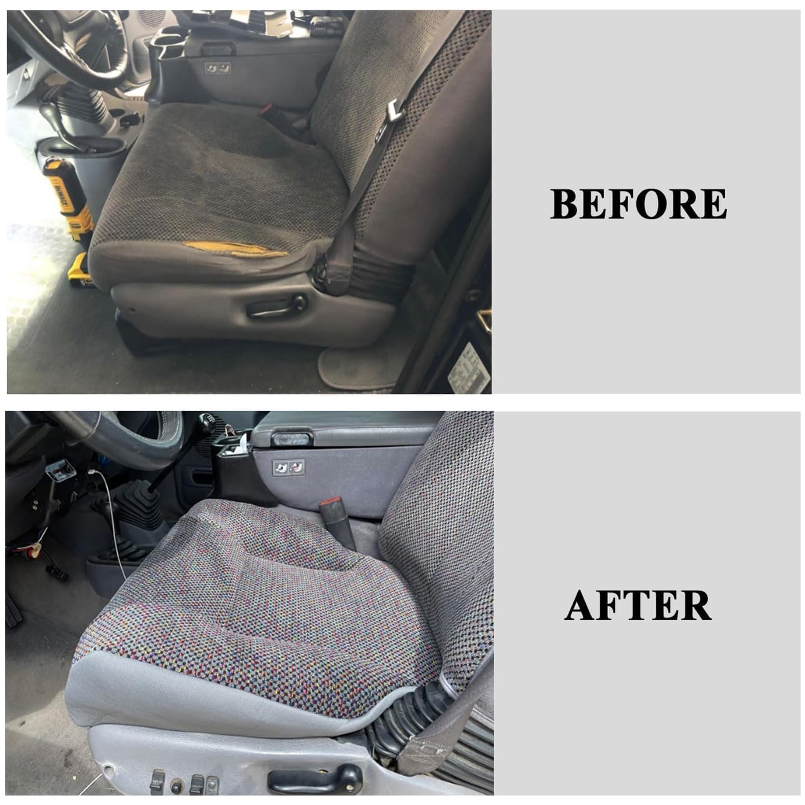 Black Microfiber Leather Seat Cover - Bottom Only For 1998-2002 Dodge Ram 1500/2500/3500 (Driver Or Passenger Side)