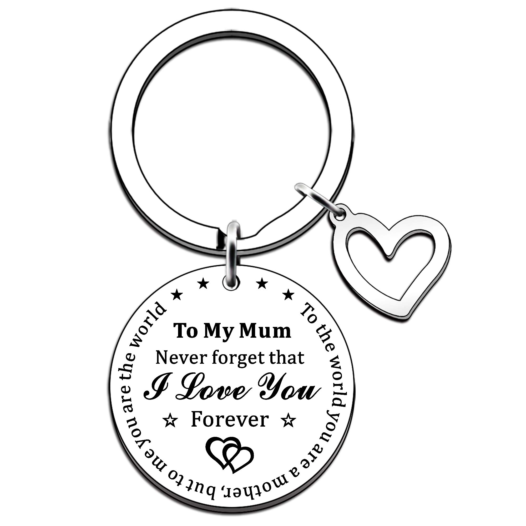 Jmimo Women's Silver Mum Keyring Mum Gifts From Daughter Son - Never Forget That I Love You Forever