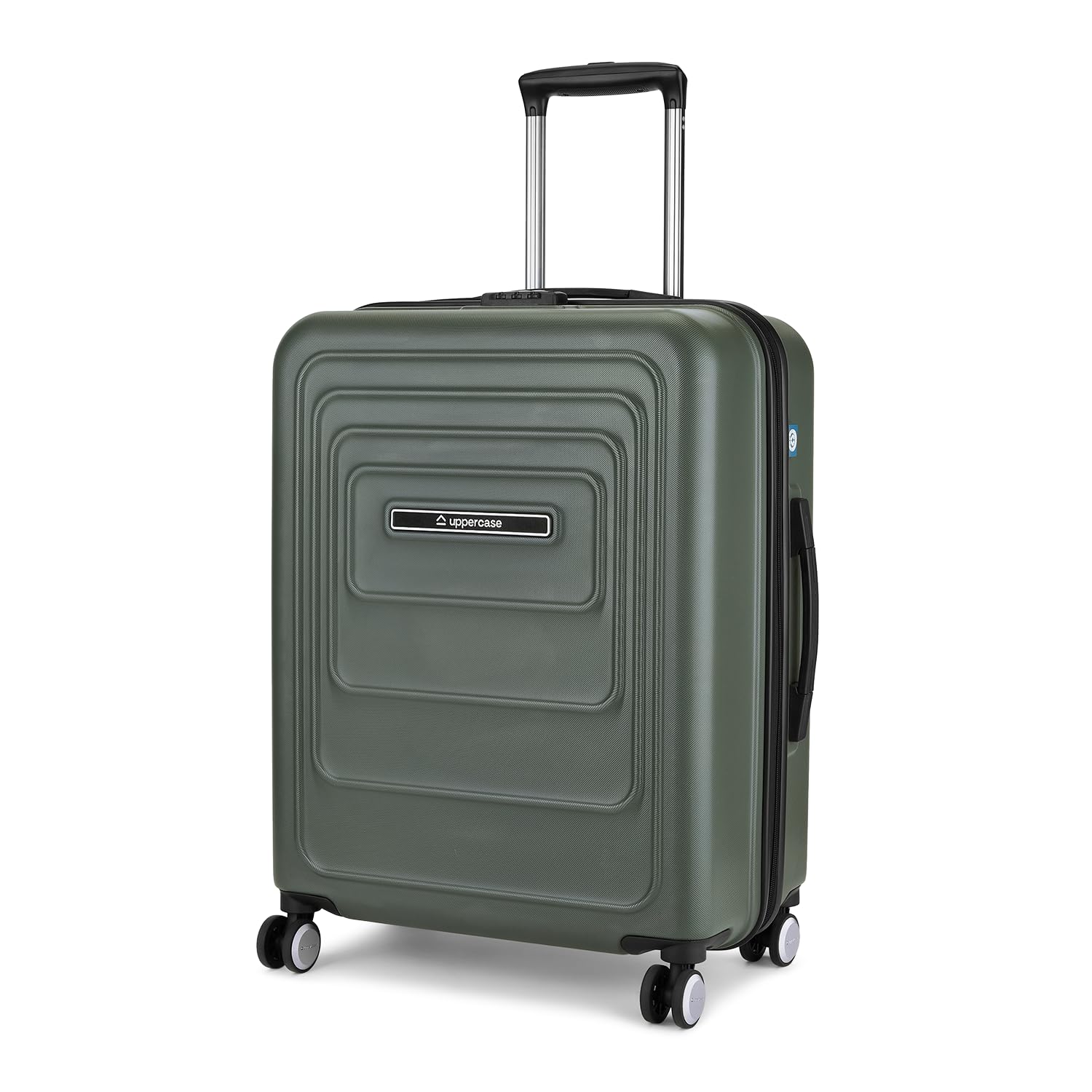 Helix Solid (Medium) 68Cm Textured Trolley Bag with Combination Lock, 8 Wheels, Eco Polycarbonate Luggage, Laundry Compartment, Durable Design for Travel – Suitcase for Men & Women Grey