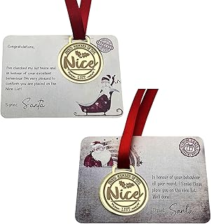 Christmas Eva Medal with Greeting Cards, Nice List Medal Santa Gift, Funny Badge Christmas Greeting Cards, Badge Christmas Greeting Cards, Medal Greeting Card, Great Cards Gifts (Type A+Type B)