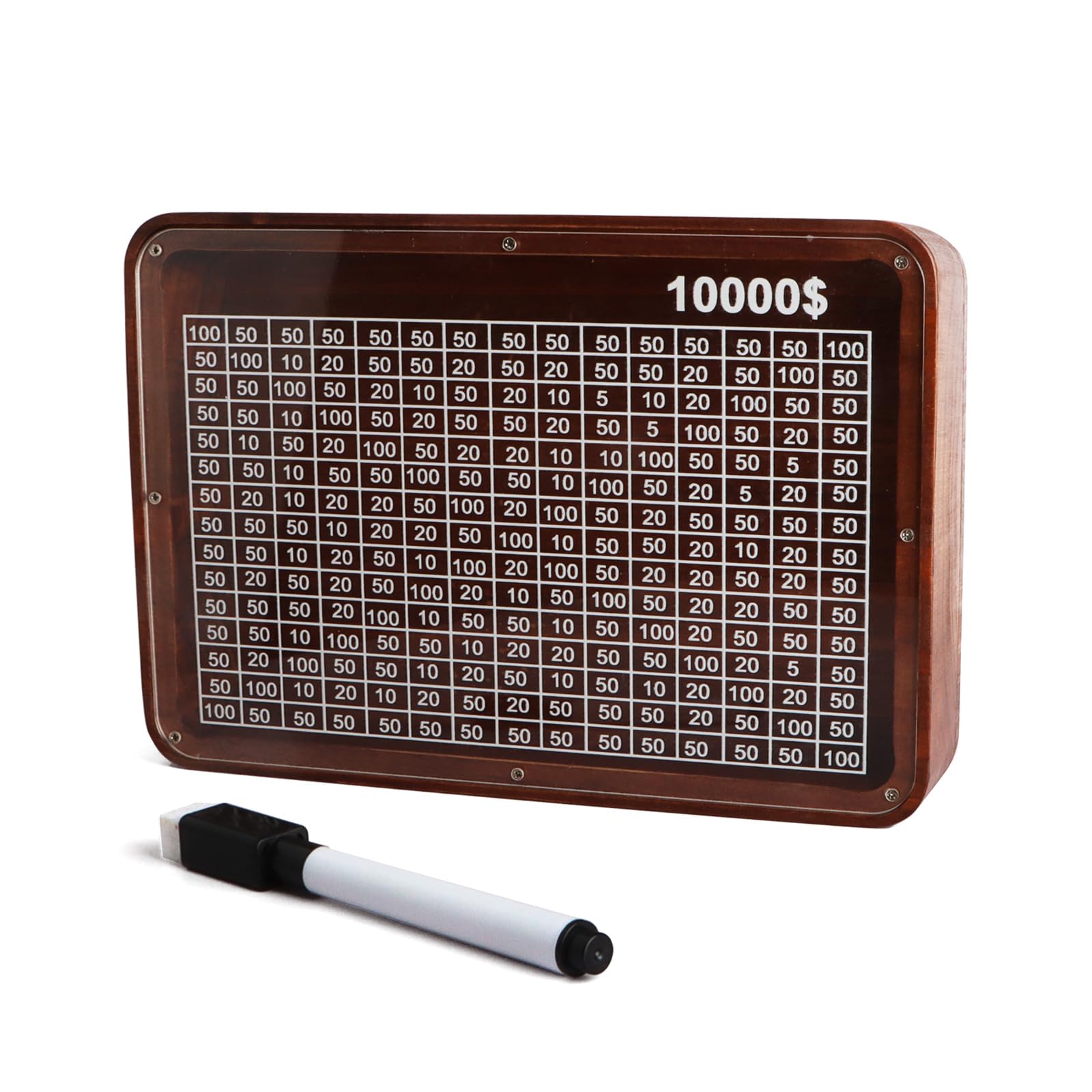 Piggy Bank for Adults 10000 Saving Challenge Cash Wooden Box