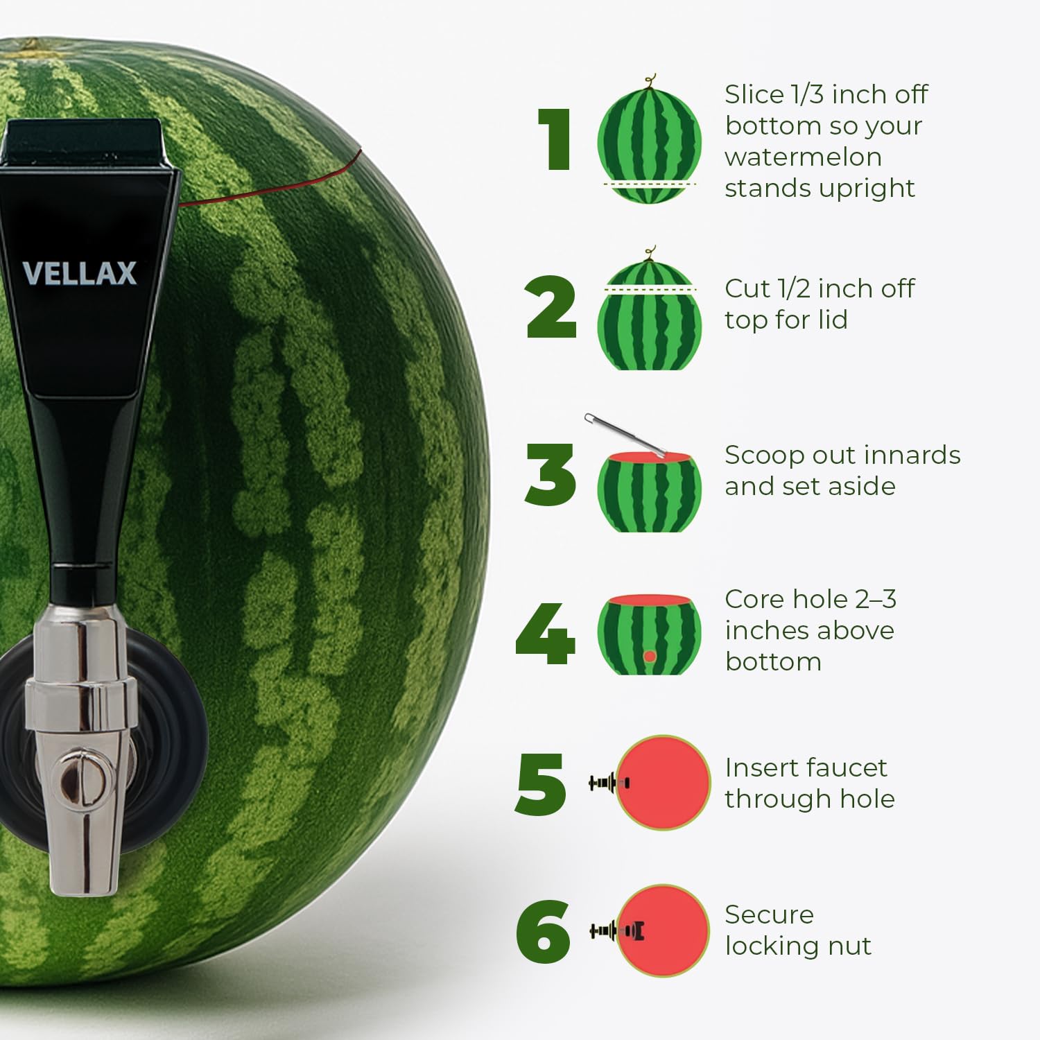 Kit de grifo de sandía, kit dispensador de bebidas con kit de grifo de barril de frutas, grifo de calabaza, kit de extracción de núcleos y herramienta, grifo de bricolaje, grifo - para cerveza, jugo