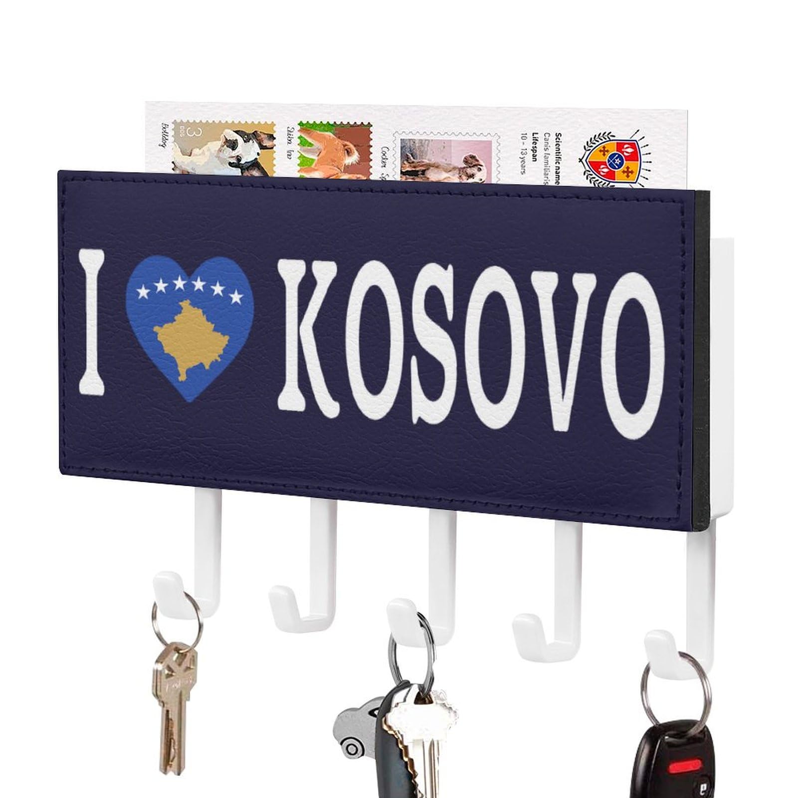 Porte-clés Double Face Drapeau Kosovo RKS - Tissu Imprimé - Fabriqué En France