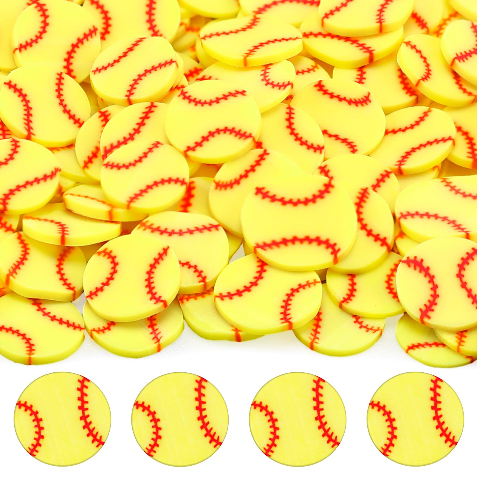 Weysat 30g Polymer Clay Softball Slices 0.2 Inch Softball Sprinkles