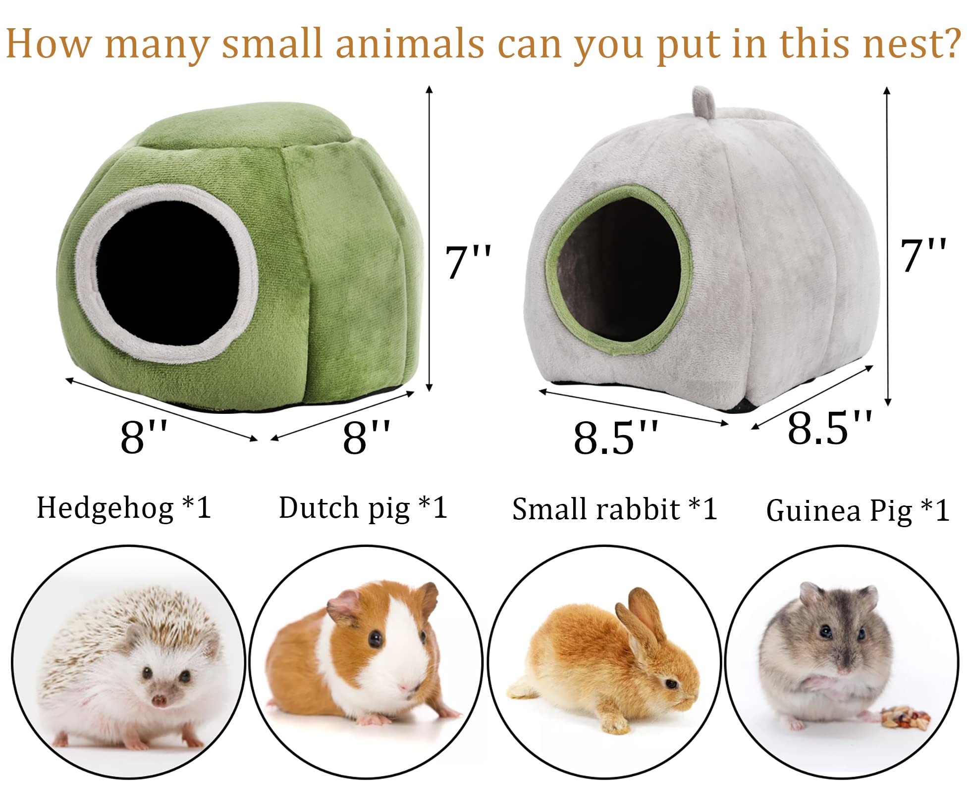 Yesland 2 Pack Guinea Pig Bed, Washable Guinea Pig Hideout Cozy Small Animal Bed Cage Accessories - Image 2