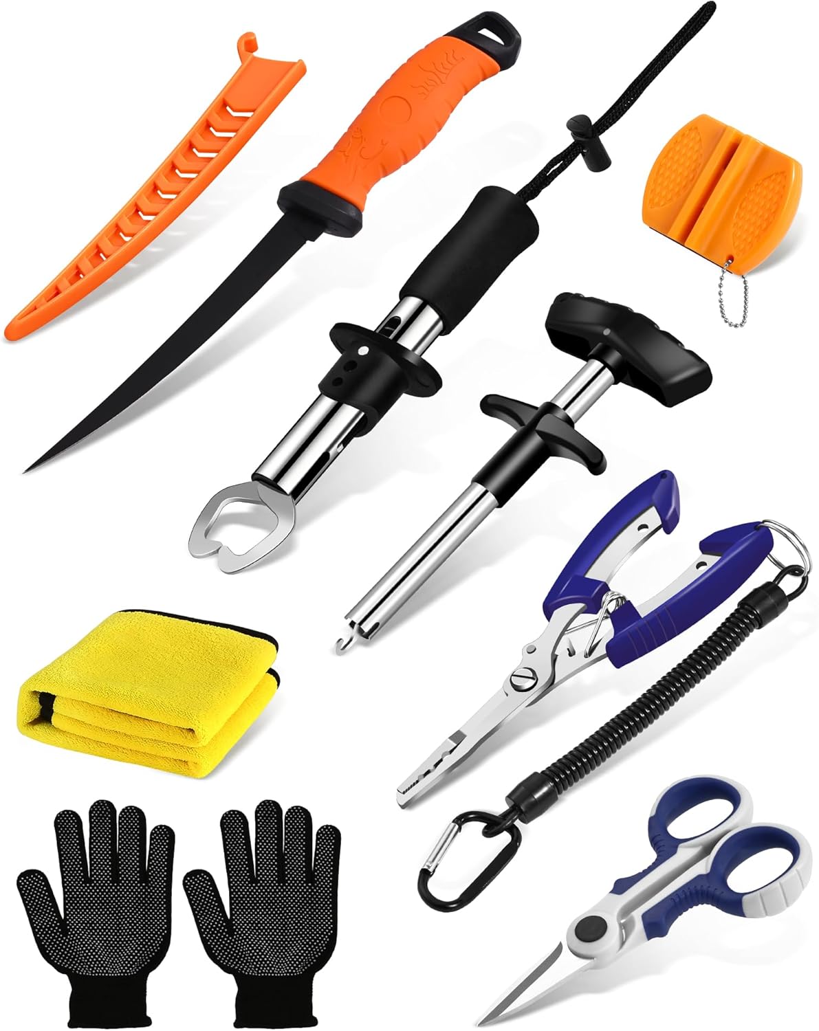 Fishing Tool Kit: Lip Gripper, Hook Remover & Split Ring Pliers