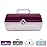 Caboodles On-The-Go Girl Makeup Box, Two-Tone Violet on Silver Sparkle, Hard Plastic Makeup Organizer Box, Built-In Mirror, Secure Latch for Safe Travel, Spacious Storage for Large Items