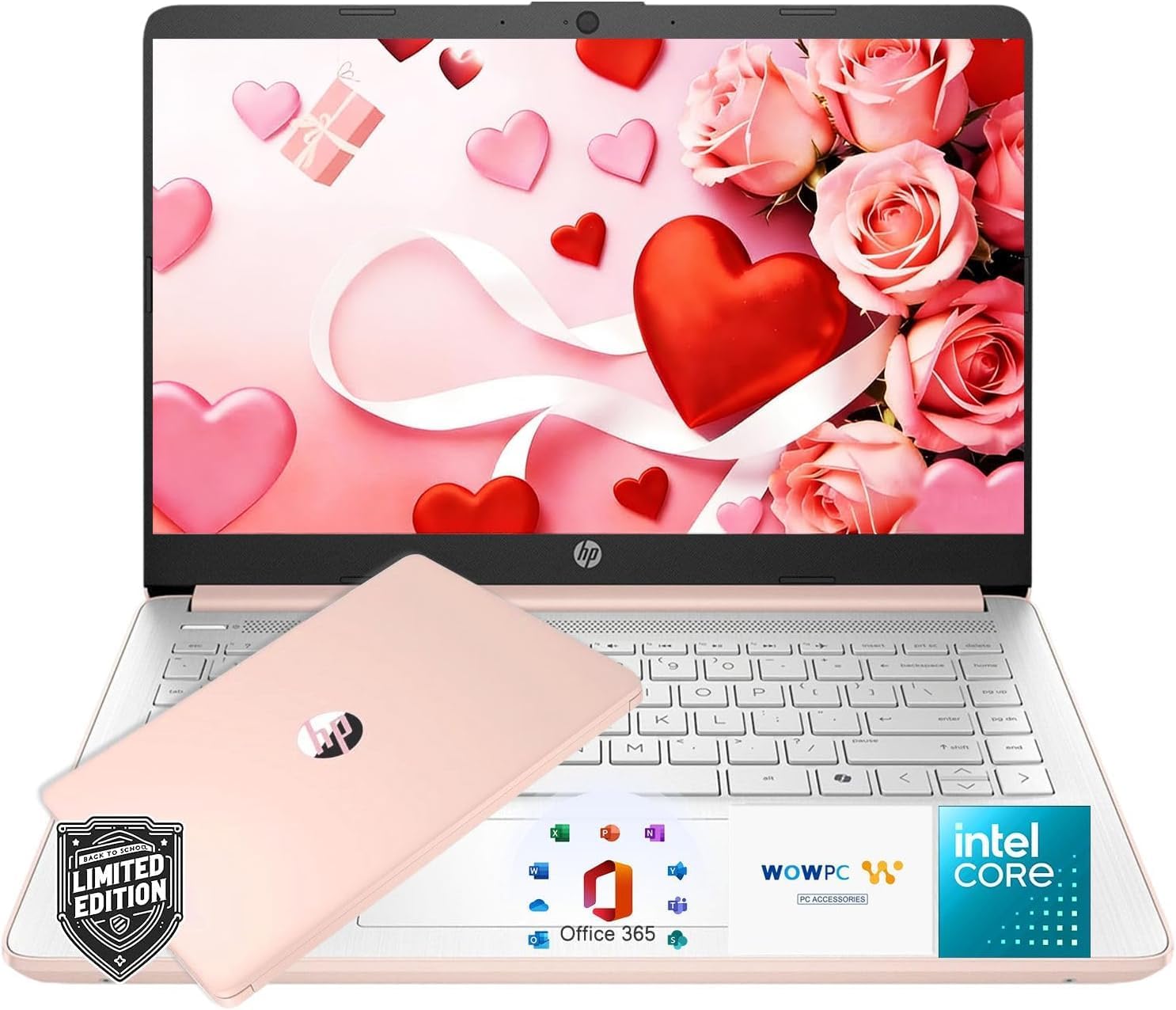 HP Latest Ultrabook Laptop with Copilot AI - 1.2TB Storage - 4GB RAM - Intel Core | Microsoft Office 365 Included, 192GB SSD + 1TB Cloud Storage, Webcam, Windows 11 no Mouse | Essential Laptop
